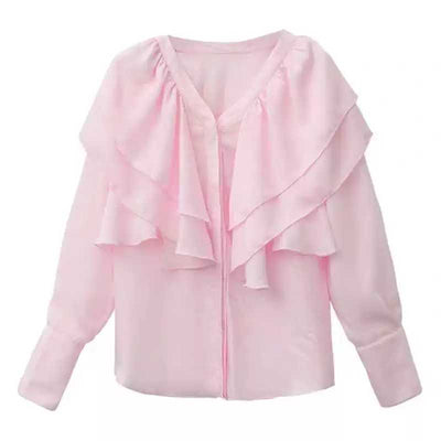 Blusa Chifón Manga Larga Suelta para Mujer - Image 7