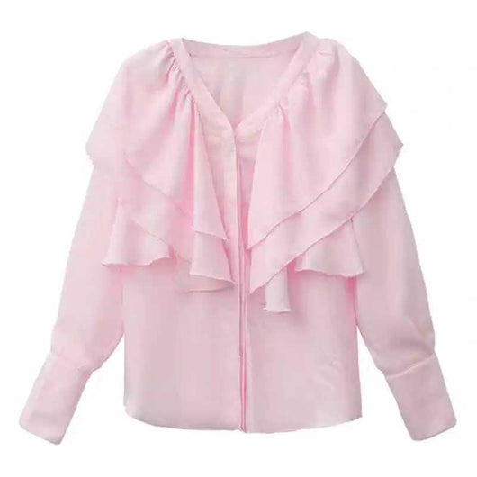 Blusa Chifón Manga Larga Suelta para Mujer - Image 7