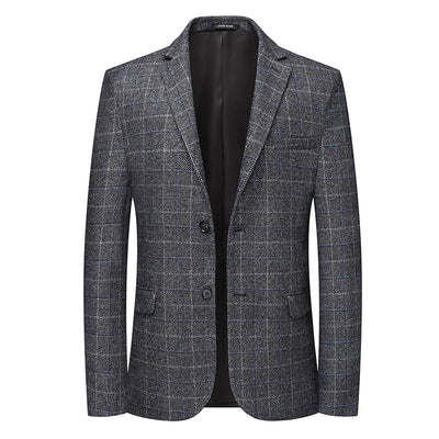 Blazer Cuadros Casual Elegante de Solapa Simple