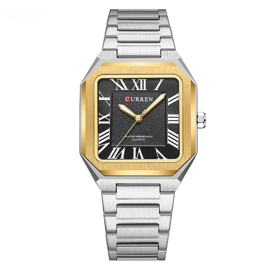 Reloj de Cuarzo Impermeable para Hombre con Números Romanos y Correa de Acero Inoxidable - Image 6