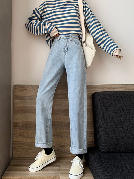 Pantalones Vaqueros Talle Alto Sueltos Efecto Adelgazante