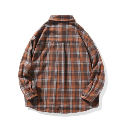 Camisa Casual Suelta a Cuadros Manga Larga para Hombre - Image 17