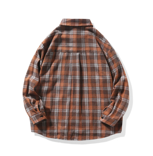 Camisa Casual Suelta a Cuadros Manga Larga para Hombre - Image 17