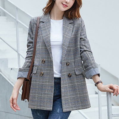 Blazer Retro Británico de Largo Medio con Estilo Urbano - Image 10