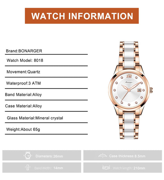 Reloj Elegante para Mujer Cerámica Resistente al Agua Diseño Minimalista - Image 10