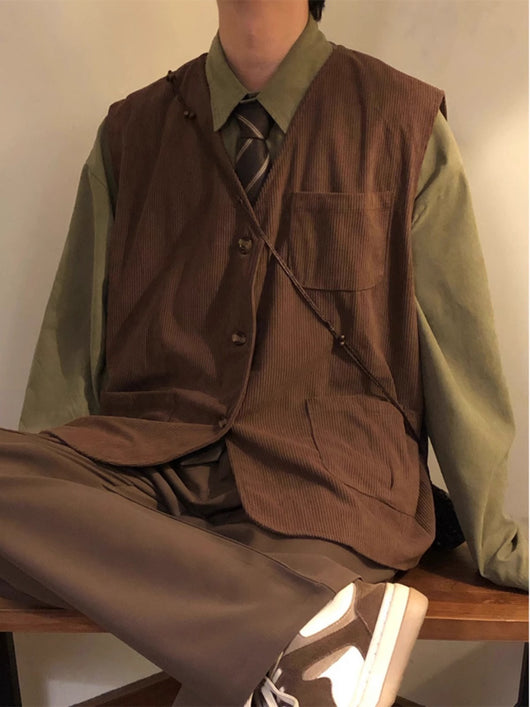 Chaleco de Trabajo Retro Multibolsillos para Hombre - Image 10