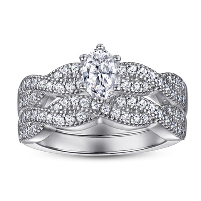 Juego de Anillos de Moda para Mujer con Diamantes - Image 4