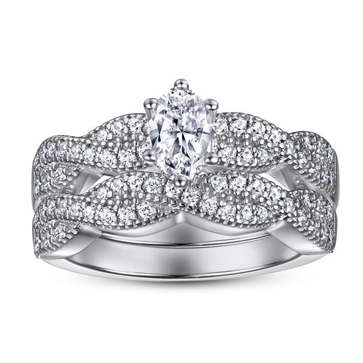 Juego de Anillos de Moda para Mujer con Diamantes - Image 4