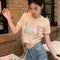 Blusa Cropped de Tricô Manga Curta Feminina