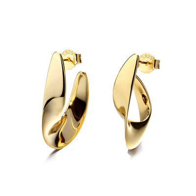 Aretes de Plata S925 Irregulares Brillantes - Diseño Europeo Moderno - Image 3