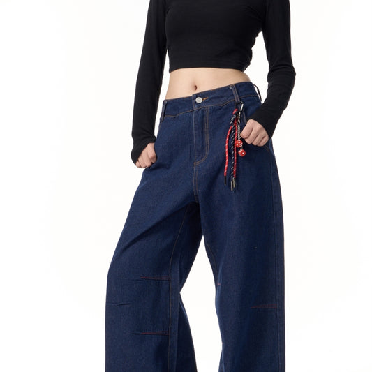 Jeans Retro Americano con Diseño de Cordón