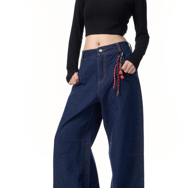 Jeans Retro Americano con Diseño de Cordón