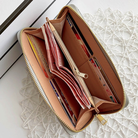 Cartera Clutch de Cuero con Patrón Geométrico - Bolso Minimalista para Mujer - Image 17