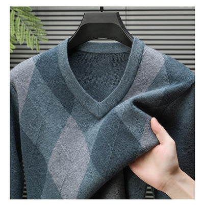 Suéter Casual de Cuello en V para Hombre - Tejido Premium - Image 9