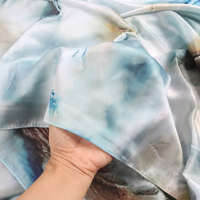 Pañuelo de Seda Estampado Mármol Étnico Premium - Image 3