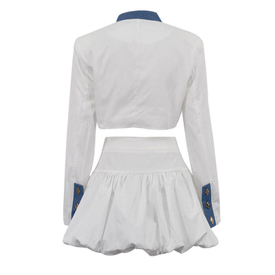 Conjunto Elegante: Blusa Cuello Alto Manga Larga + Falda Ajustada - Image 22