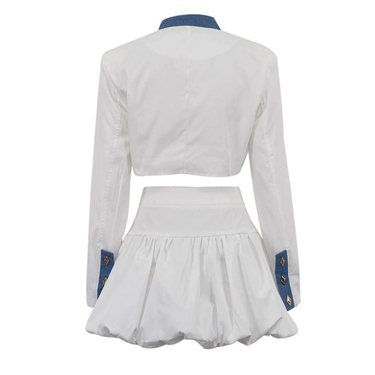 Conjunto Elegante: Blusa Cuello Alto Manga Larga + Falda Ajustada - Image 22