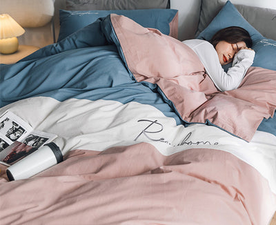 Juego de Sábanas de Algodón Lavado para Cama Doble con Funda Nórdica - Image 4