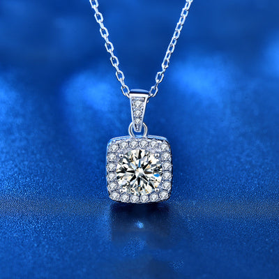 Collar con Colgante de Moissanita en Plata de Ley S925