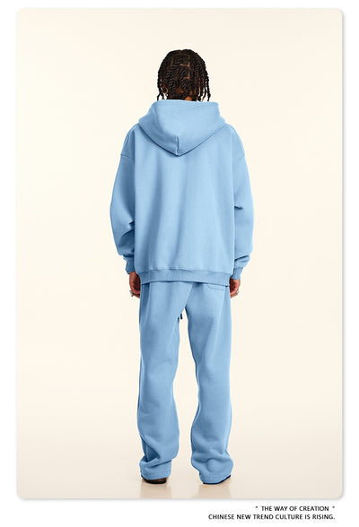 Sudadera con Capucha Polar de Colores Sólidos Holgada y Cómoda para Deportes - Image 30