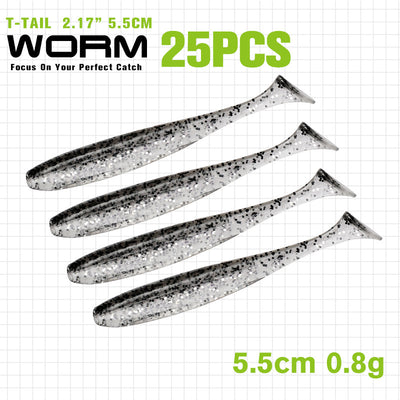 Gusano Artificial T-tail 55 75mm - Anzuelo de Pesca Realista - Image 10