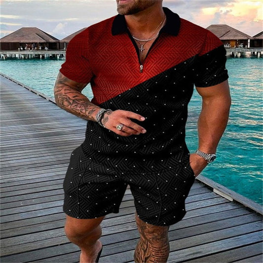 Polo 3D Suit Cuello Solapa Manga Corta Casual Elegante
