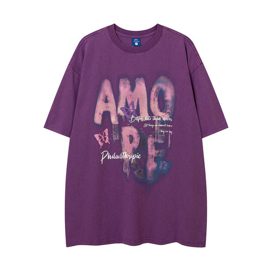 Camiseta Manga Corta Estampado Graffiti Relajado para Hombre - Image 5