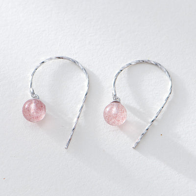 Aretes de Plata S925 Fresa con Cristales - Ganchos para Mujer - Image 8