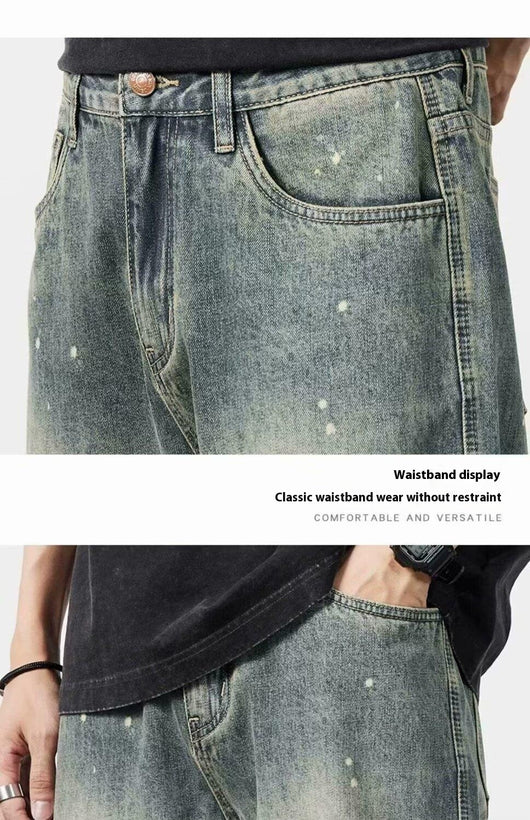 Pantalones Vaqueros Rotos Cintura Alta para Hombre Corte Recto - Image 10