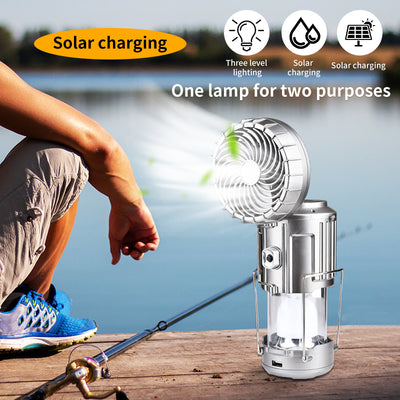 Ventilador Solar Portátil Impermeable para Camping y Actividades al Aire Libre