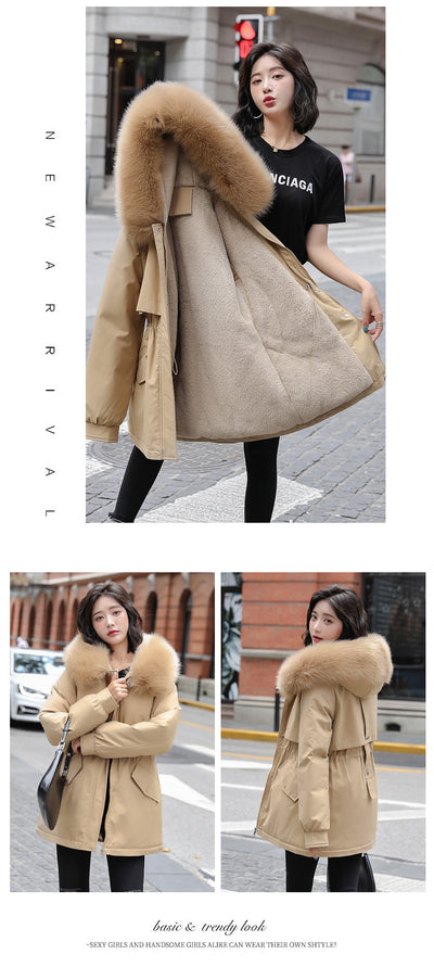 Abrigo Acolchado con Cuello de Piel Sintética - Parka Gruesa de Algodón - Image 34