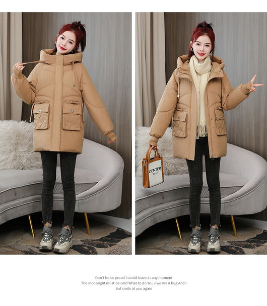 Abrigo Acolchado Grueso Talla Grande con Capucha - Algodón Cálido Invierno - Image 25