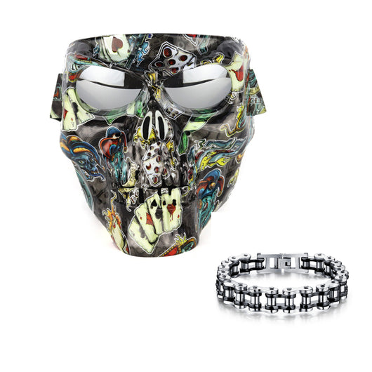 Máscara Cráneo para Motociclista con Gafas Integradas - Image 14