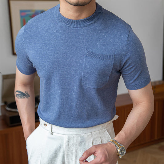Camiseta Clásica de Cuello Redondo y Manga Corta