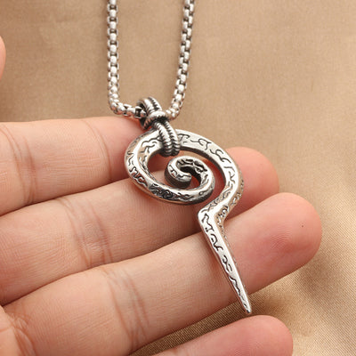 Dije Serpiente Enrollada en Acero Titanio - Estilo Punk Personalizado - Image 4