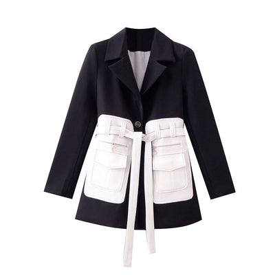 Blazer Negro Elegante para Mujer con Cintura Ajustable - Diseño Sofisticado y Versátil - Image 5