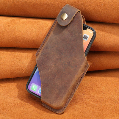 Bolso Bandolera Pequeño de Cuero Genuino con Solapa Fija - Image 8
