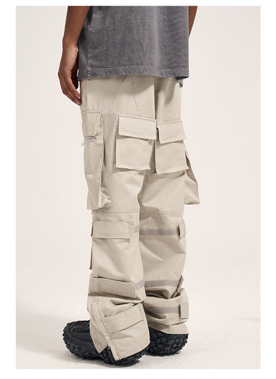 Pantalones Casuales Retro para Hombre con Bolsillos Múltiples y Cierre Lateral - Image 11