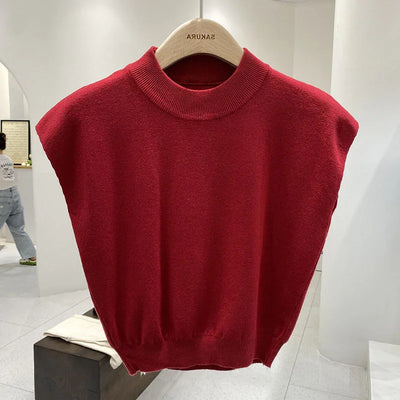 Colete Solto Sem Mangas com Cintura Franzida e Bolsos