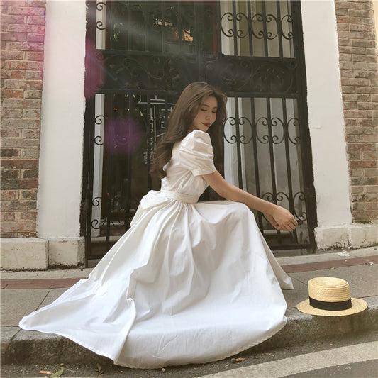 Falda Corta Estilo Palacio Retro con Mangas Abullonadas - Colección Primavera Verano
