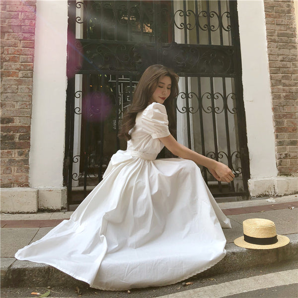 Falda Corta Estilo Palacio Retro con Mangas Abullonadas - Colección Primavera Verano