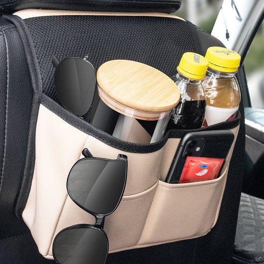 Organizador de Cuero para Asiento Trasero del Auto - Almacenamiento Multifuncional - Image 3