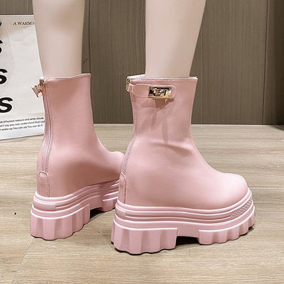 Botas Cortas con Cuña Interna de 4CM - Tacón Elevado y Base Plana - Image 15