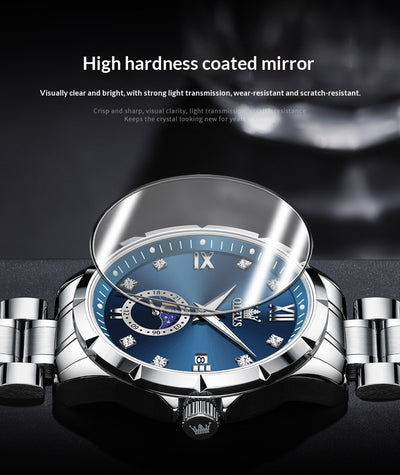 Reloj de Cuarzo para Hombre con Diamantes y Calendario - Elegancia Ejecutiva - Image 8