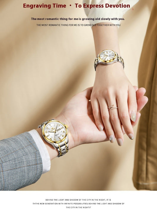 Reloj de Pareja Cuarzo Casual Resistente al Agua - Image 24
