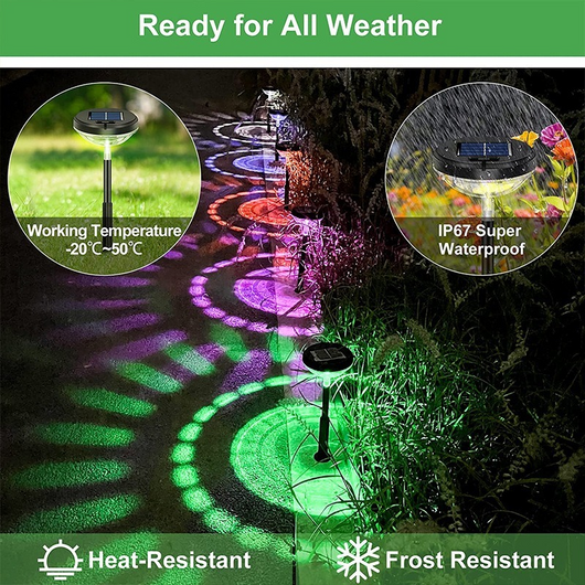 Luz Solar de Proyección para Jardín con Gotas de Agua Multicolor - Image 12