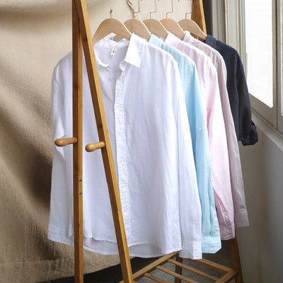 Camisa de Lino Blanca Manga Larga para Hombre - Image 2