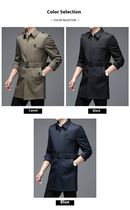 Abrigo Tipo Gabardina Casual Largo para Hombre - Image 17