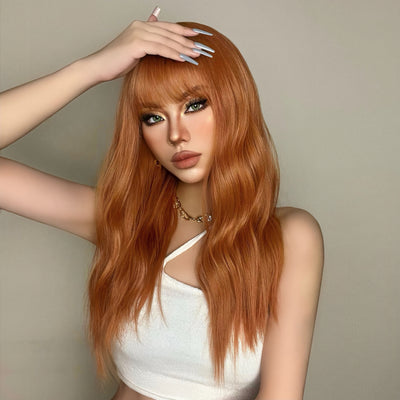 Peluca Larga Naranja para Mujer - Image 5