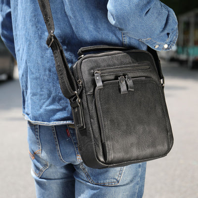 Bolso Mensajero de Cuero Retro con Gran Capacidad - Image 8